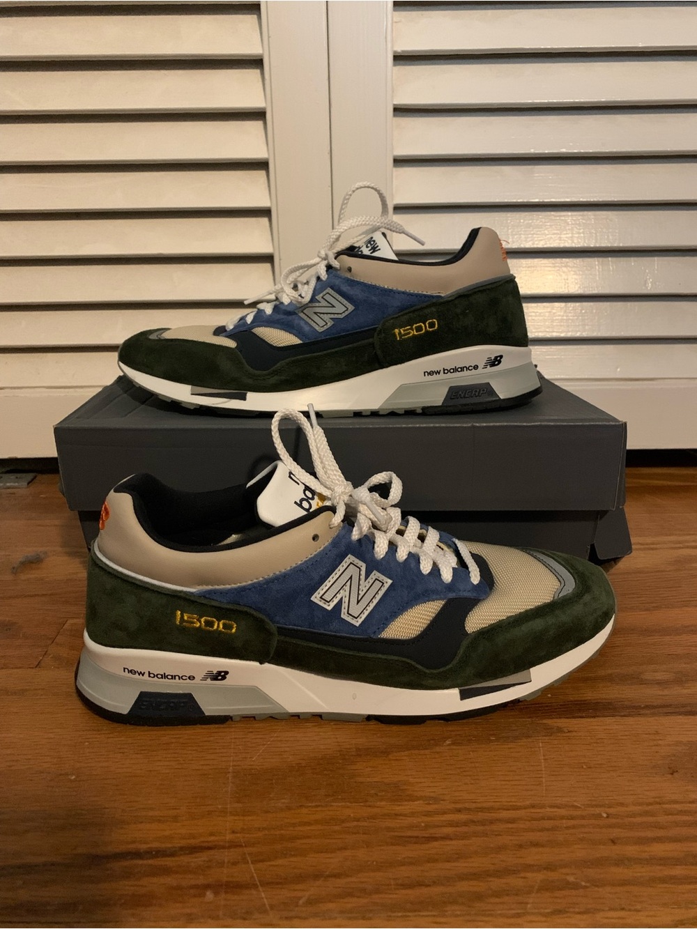 New Balance 1500 Made in England Men’s Sneakers - Green/Blue/Tan